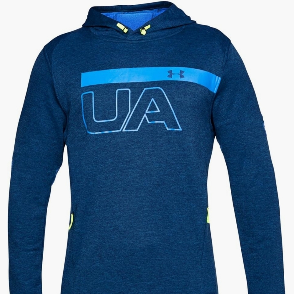 Under Armour MK1 Terry Graphic Hoodie in Moroccan Blue/ Mediterranean.